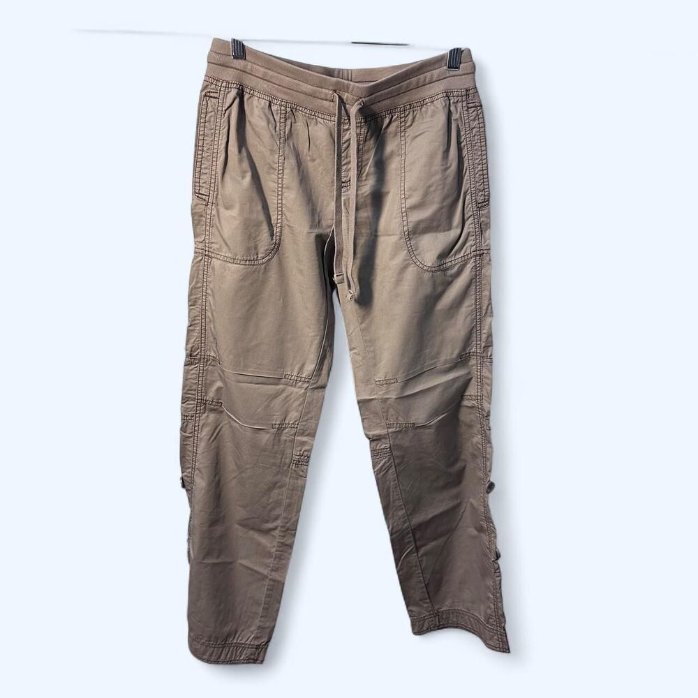 Gapbody Drawstring Waist Cargo Jogger Pants Khaki Tan Lightweight Cotton XS